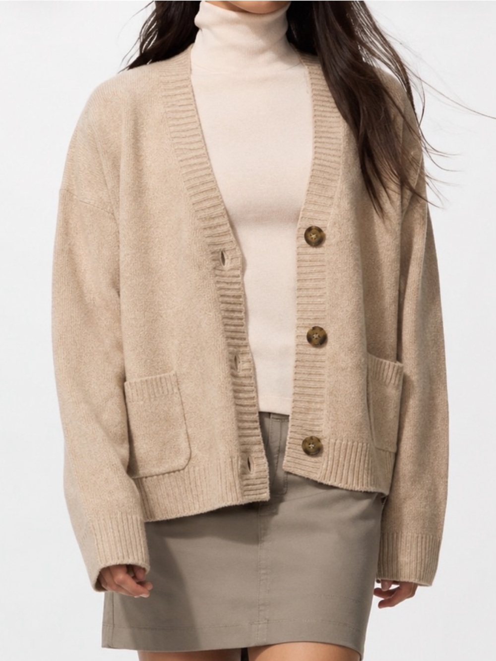 Uniqlo soufle yarn knit short cardigan
